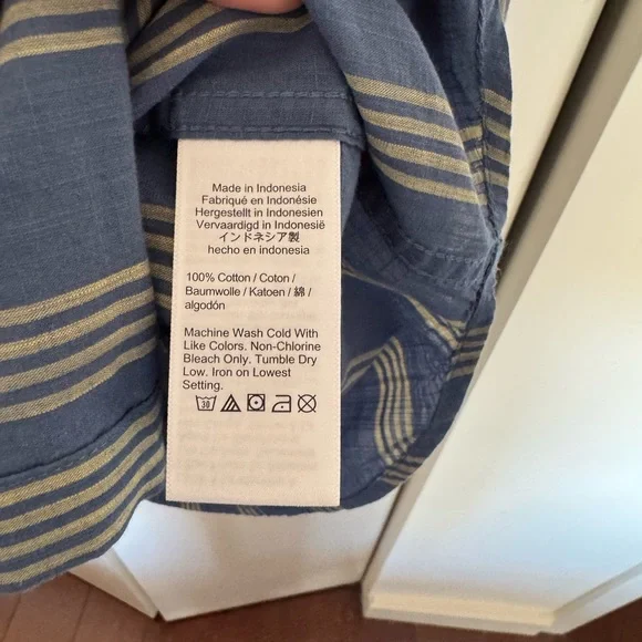 J. Crew Western style striped shirts in blue/yellow - Picture 8 of 9